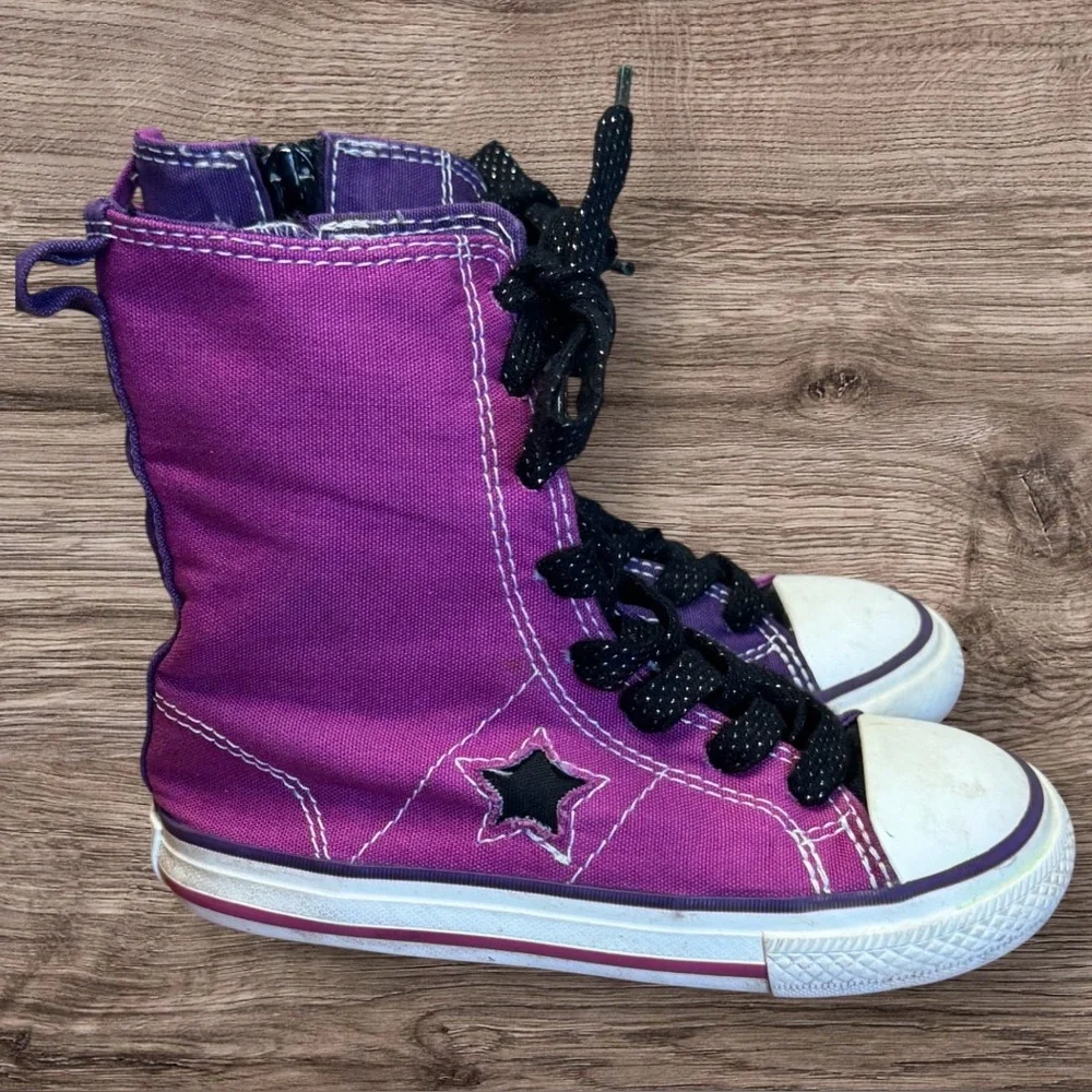 BT23 Converse One Star High Top Sneakers Side Zip Shoes Toddler Size 9